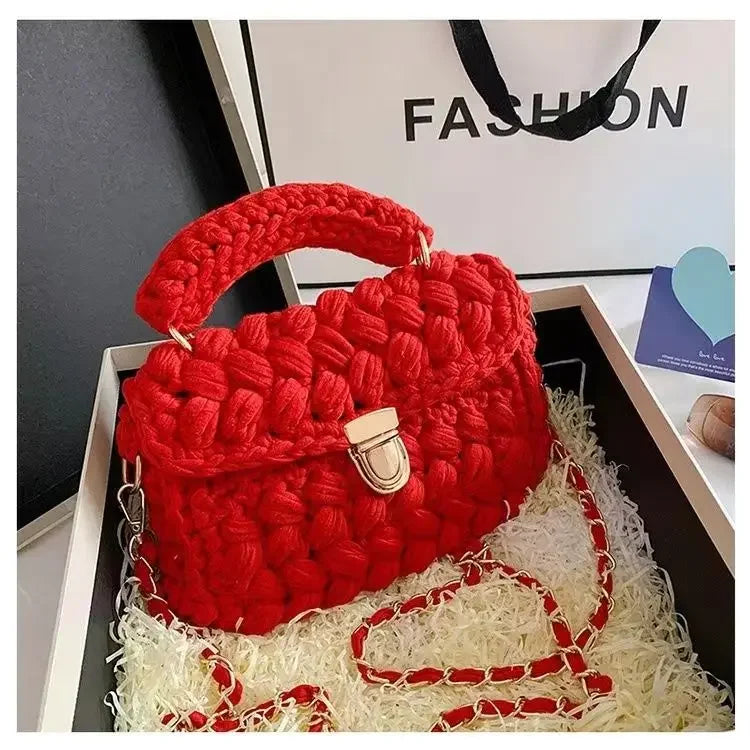 Bolso Bandolera de Crochet con Cadena – Tejido de Cuerda