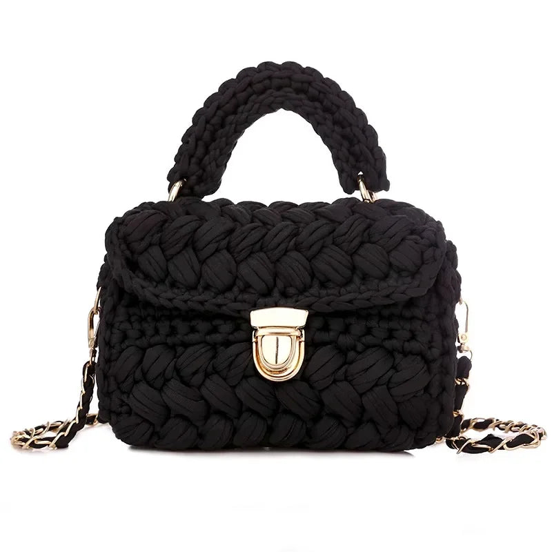 Bolso Bandolera de Crochet con Cadena – Tejido de Cuerda
