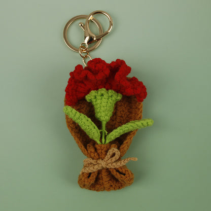 Charm de flor artesanal tejido en crochet