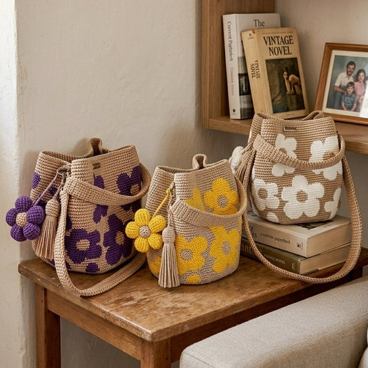 Bolso Crochet Margarita – Bolso Floral Artesanal para Mujer